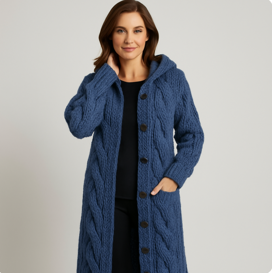 Mia | Stilvoller Damen Strickmantel zeitlos klassisch