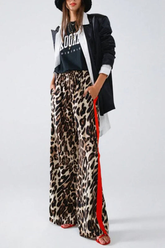 Miriam | Stylische Hose mit Leopardenmuster & Streifen