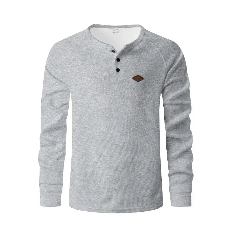 Leon | Elegantes Henley Herren Shirt mit Struktur