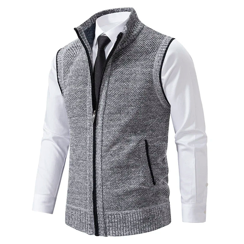 Tim | Elegante Strickweste Herren mit durchgehendem Reißverschluss