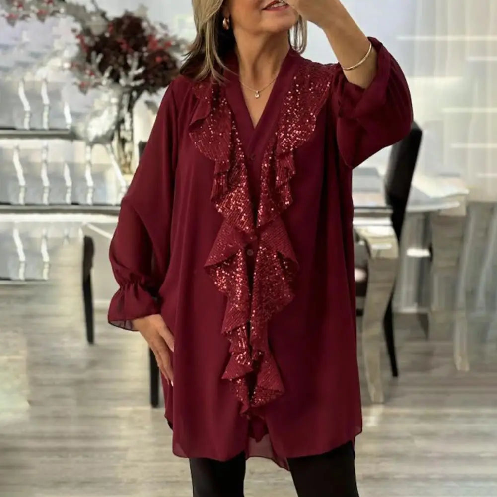 Lina | Elegante Bluse für Damen mit Volantbesatz
