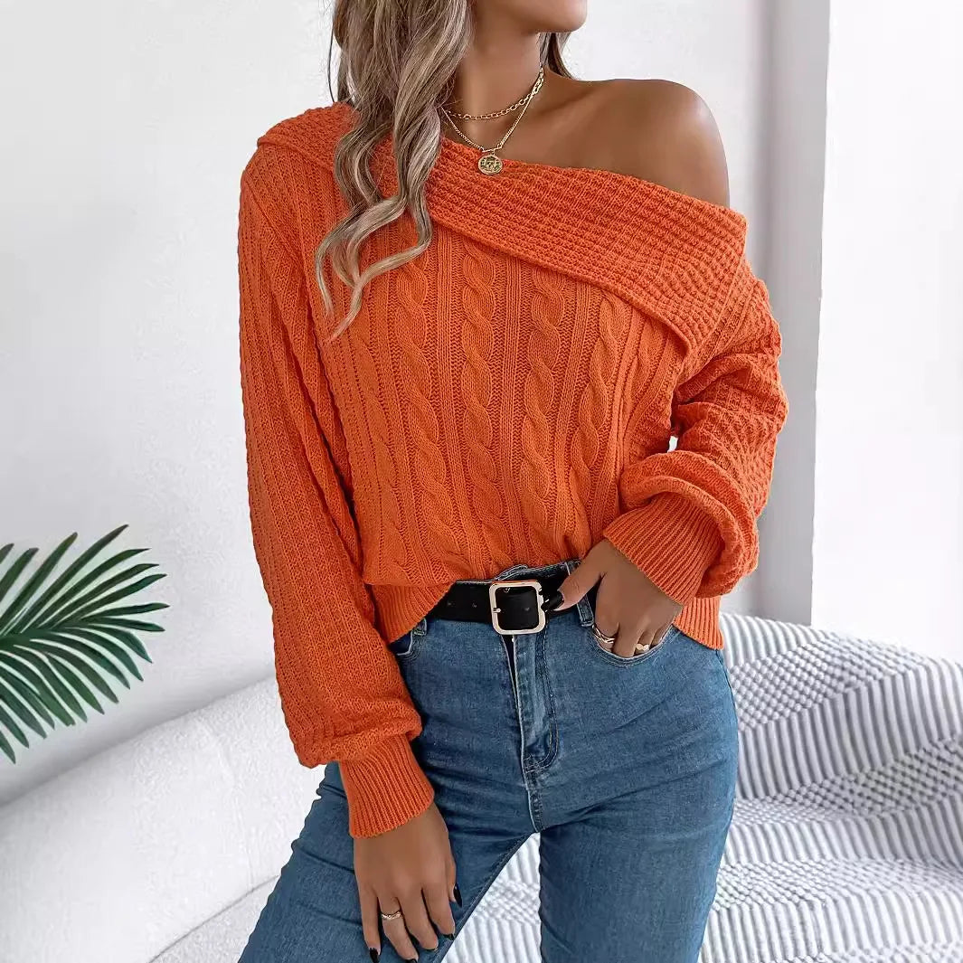 Nora | Moderner Strickpullover Mit Schulterfreiem Look