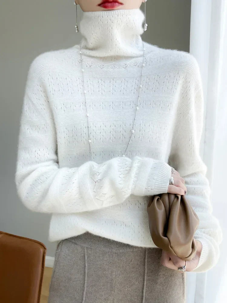 Lena | Schlichter Damen Strickpullover Aus Feiner Wolle