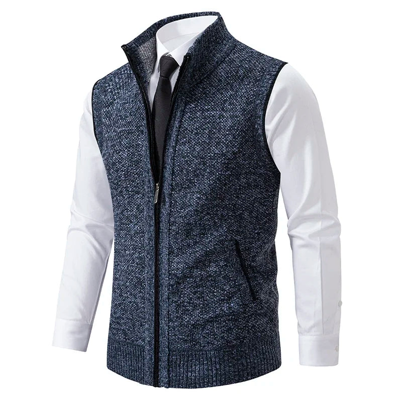 Tim | Elegante Strickweste Herren mit durchgehendem Reißverschluss