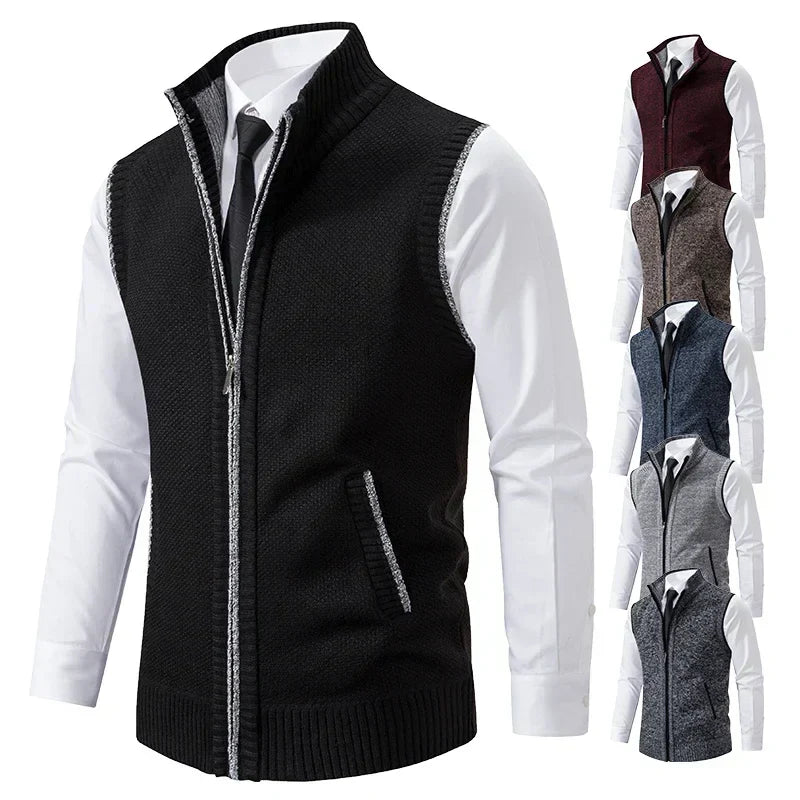 Tim | Elegante Strickweste Herren mit durchgehendem Reißverschluss