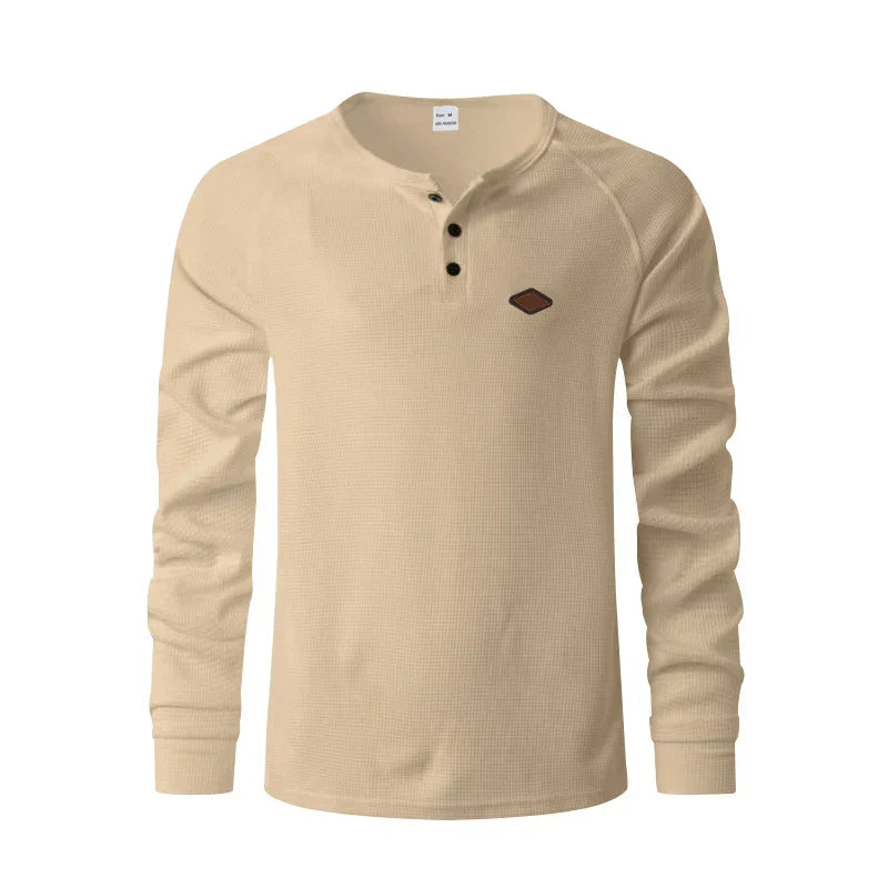 Leon | Elegantes Henley Herren Shirt mit Struktur