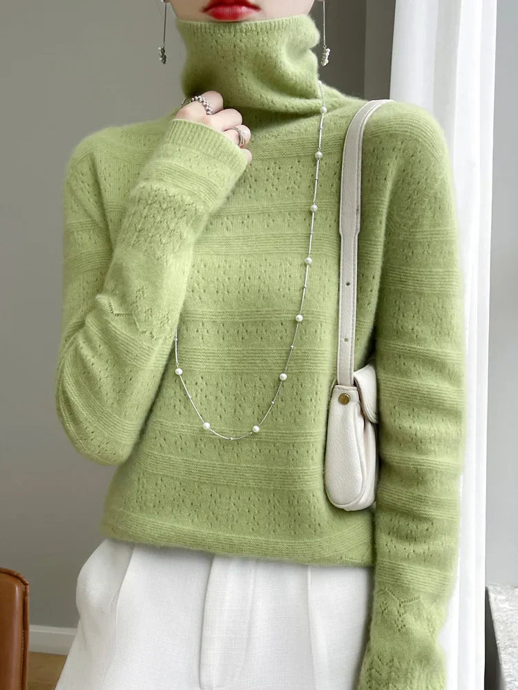 Lena | Schlichter Damen Strickpullover Aus Feiner Wolle