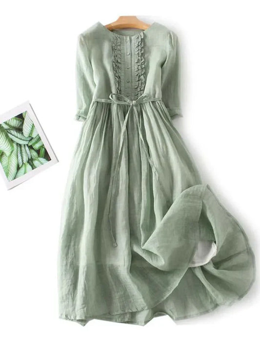 Elina | Feminin geschnittenes Leinenkleid