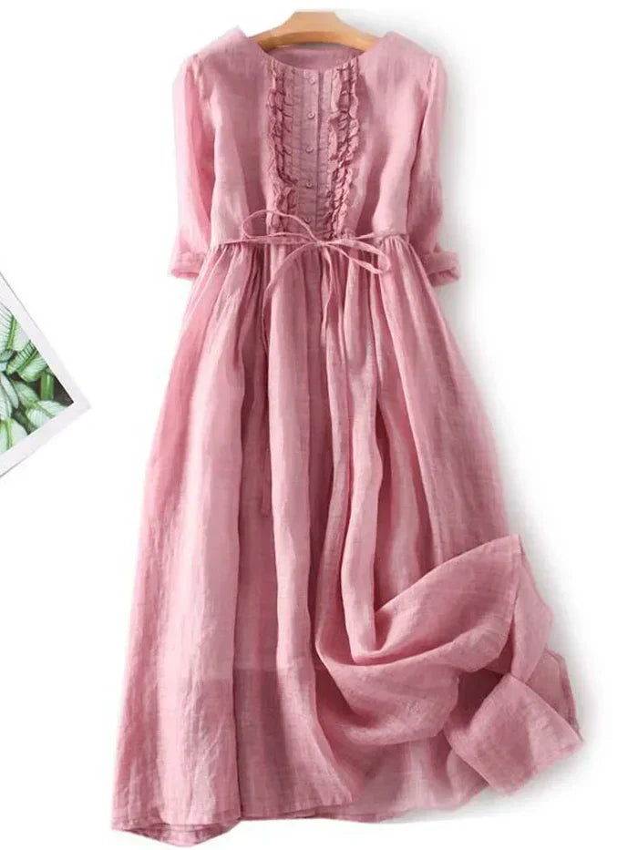 Elina | Feminin geschnittenes Leinenkleid