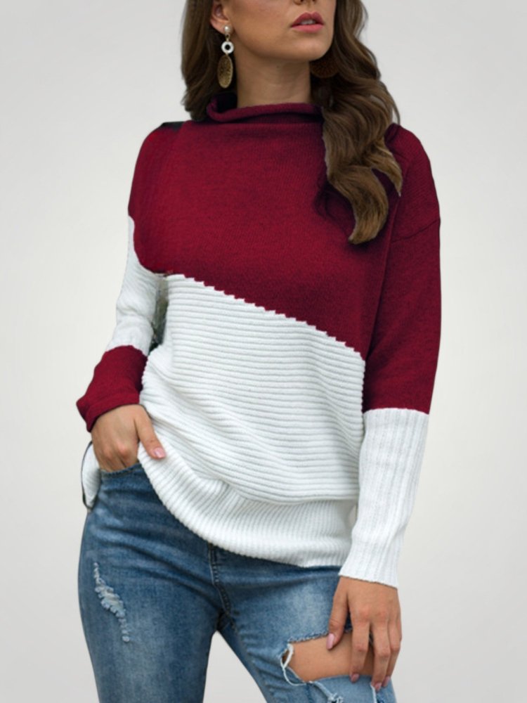 Nina | Zweifarbiger Pullover Damen elegant und modern