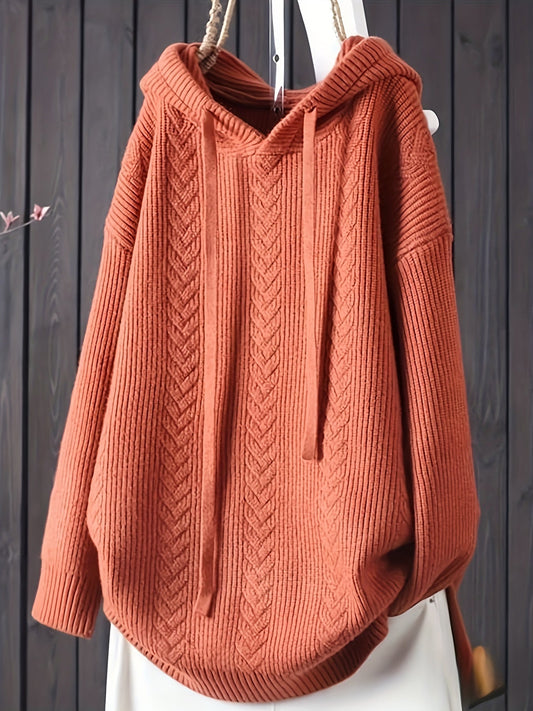 Helena | Lässiger Strick-Kapuzenpullover mit langen Ärmeln
