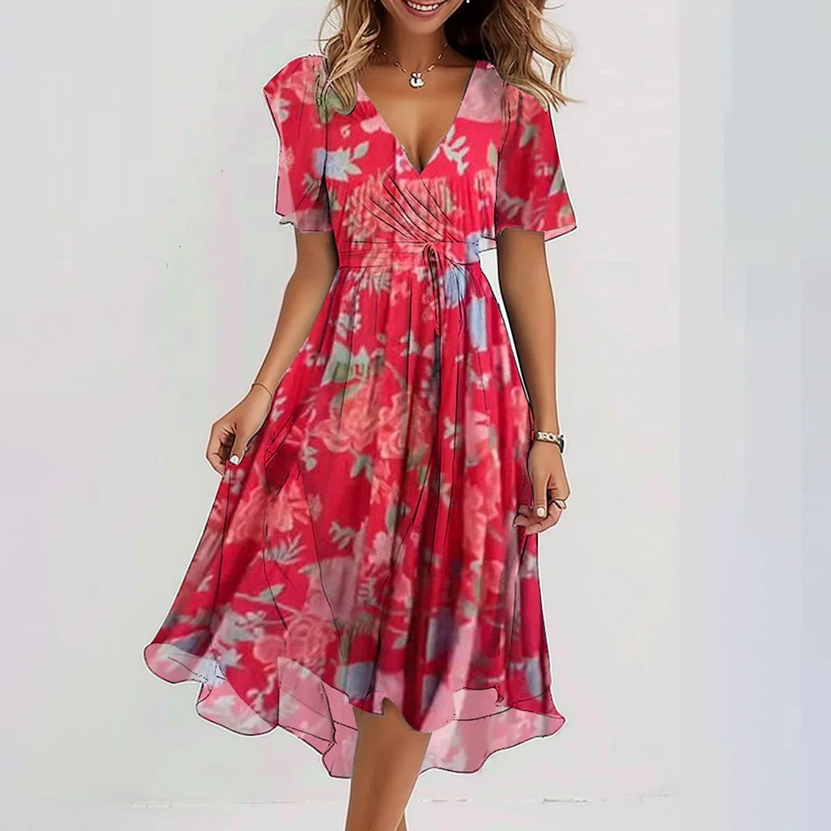 Clara | Stilvolles Damen Freizeitkleid bequem geschnitten
