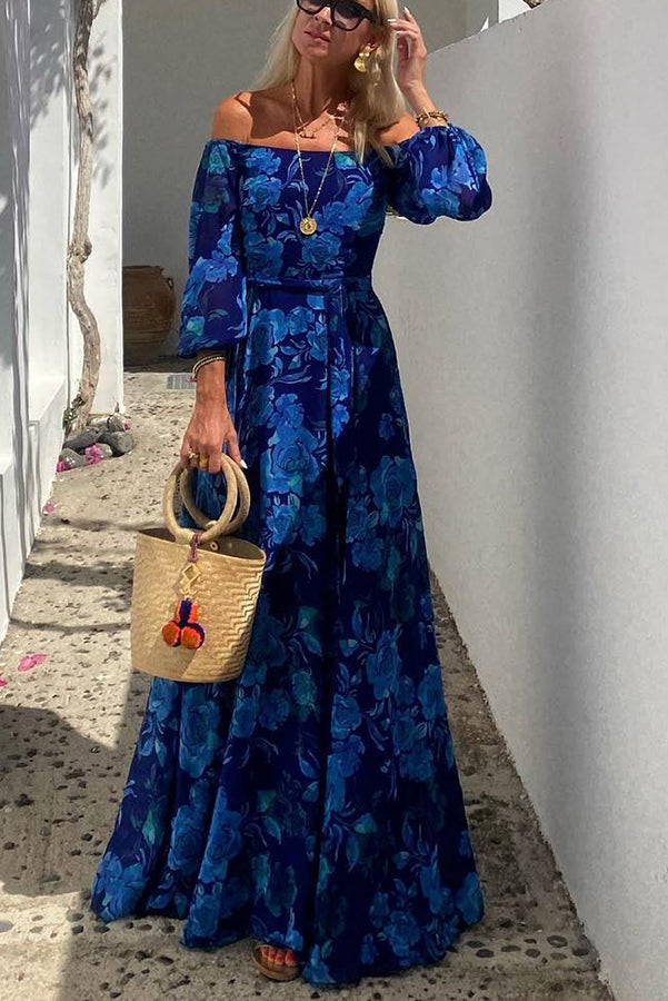Lina | Hochwertiges Blumen-Maxikleid Damen