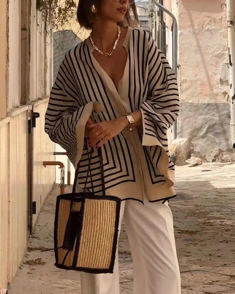 Bianca | Leichte und weiche Bluse mit Streifen
