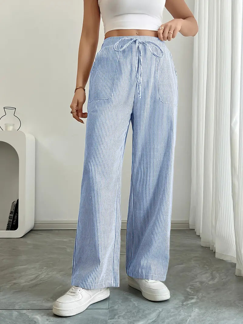 Clara | Elegante gestreifte Hose mit praktischen Taschen