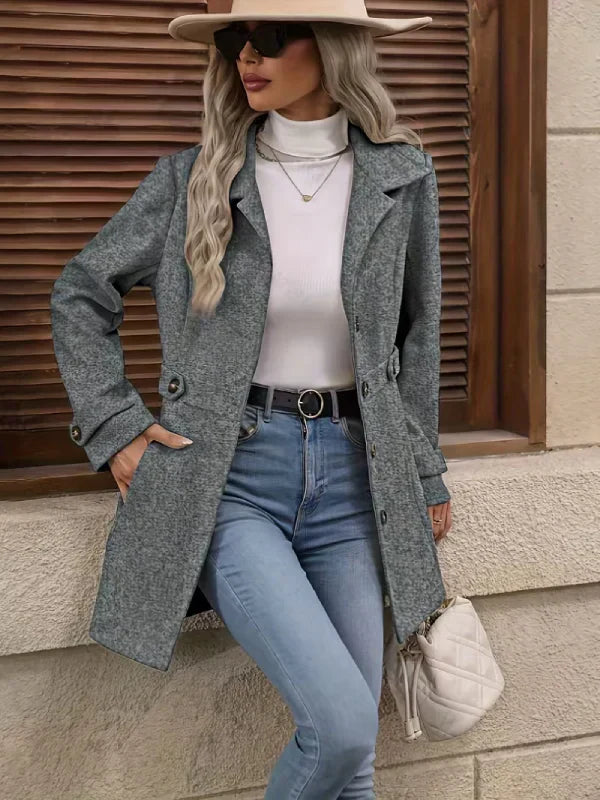 Laura | Eleganter Tweed-Wintermantel Damen chic