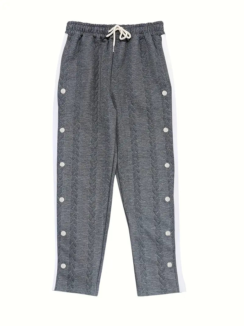 Marie | Trendige Strickhose mit Knöpfen an der Seite