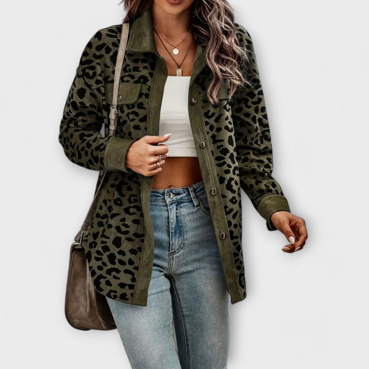 Lena | Damen Hemdjacke modern im Leopardenlook