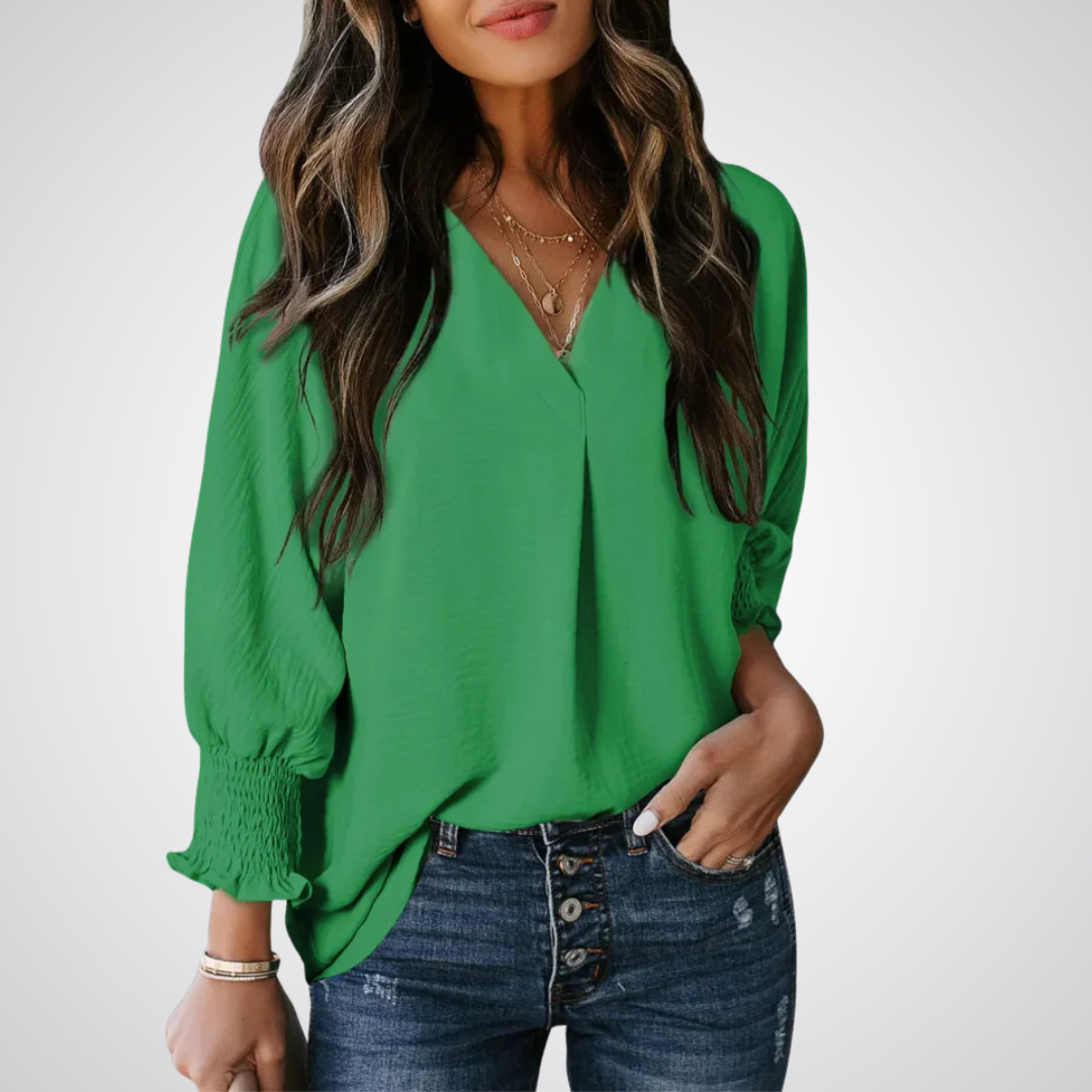 Livia | Stilvolle Bluse Tunika V-Ausschnitt Chic