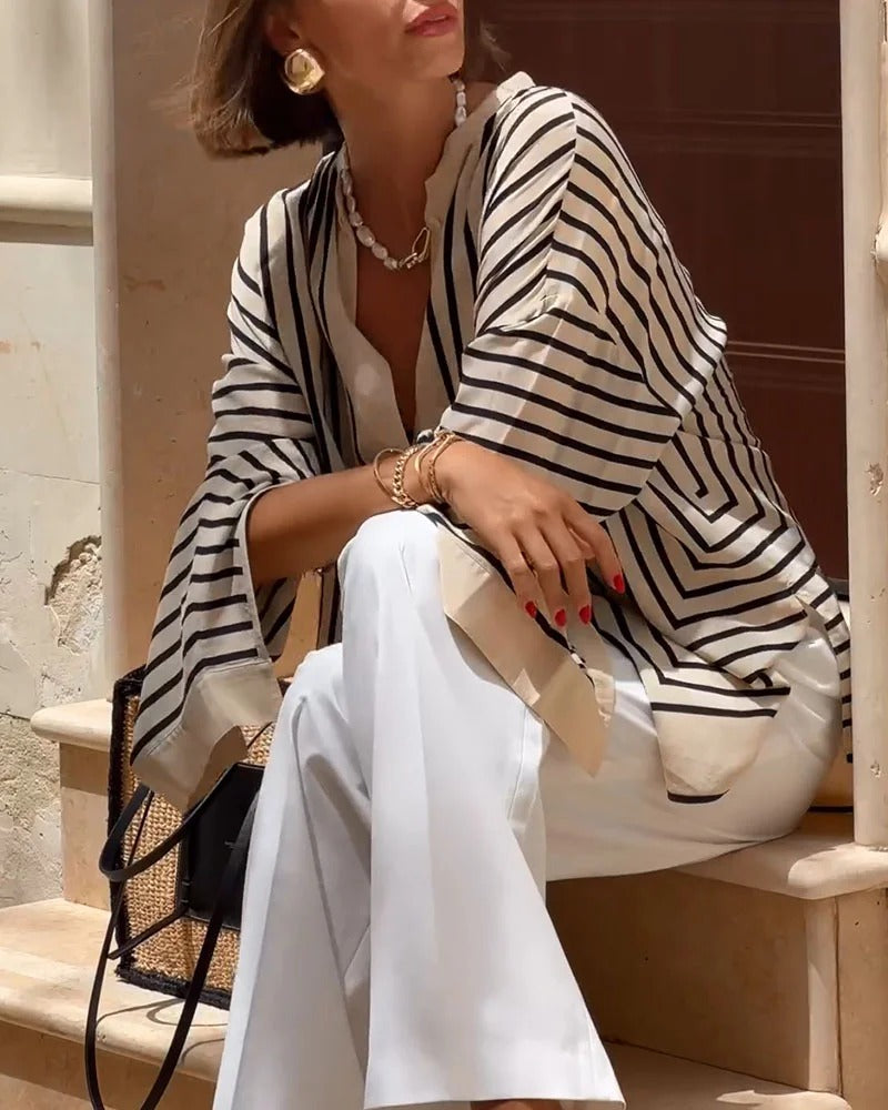 Bianca | Leichte und weiche Bluse mit Streifen