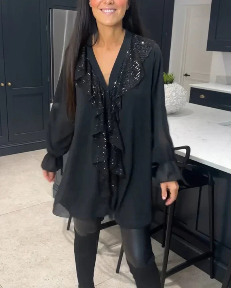 Lina | Elegante Bluse für Damen mit Volantbesatz