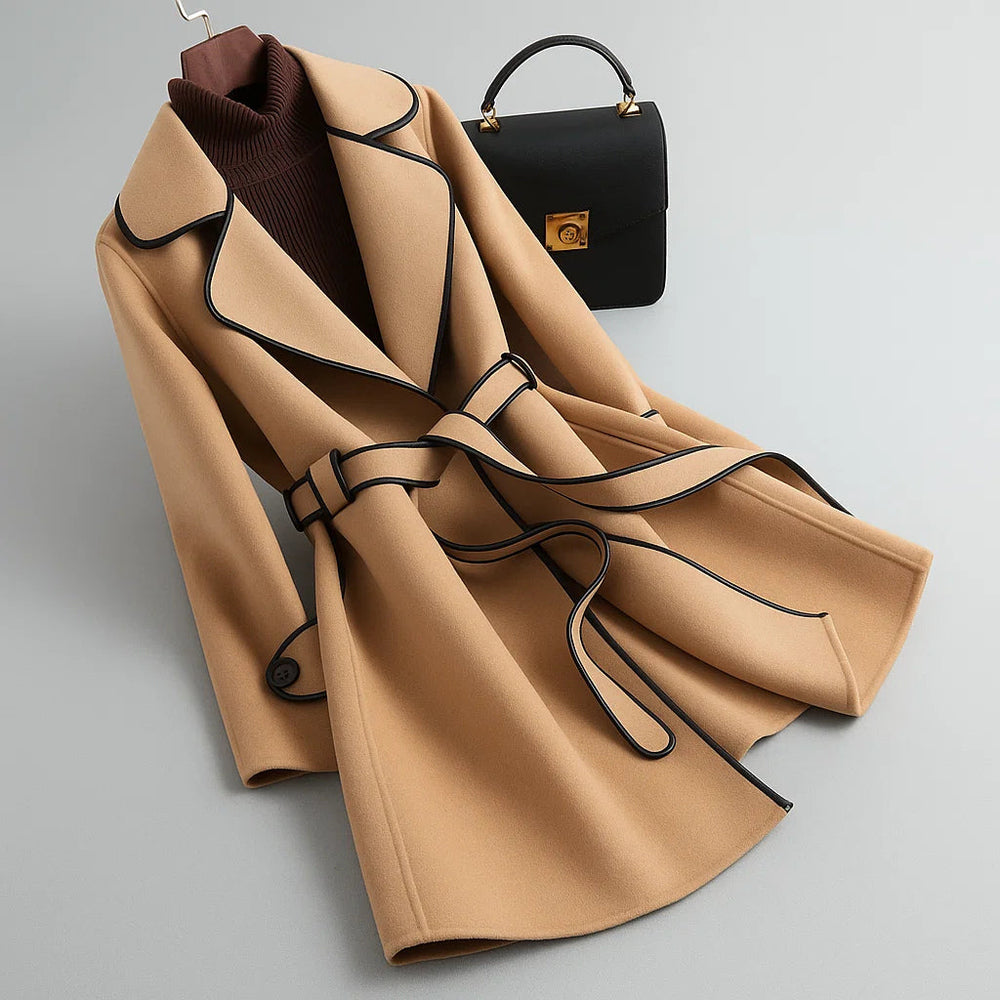 Maya | Damen Trenchcoat mit elegantem Bindegürtel