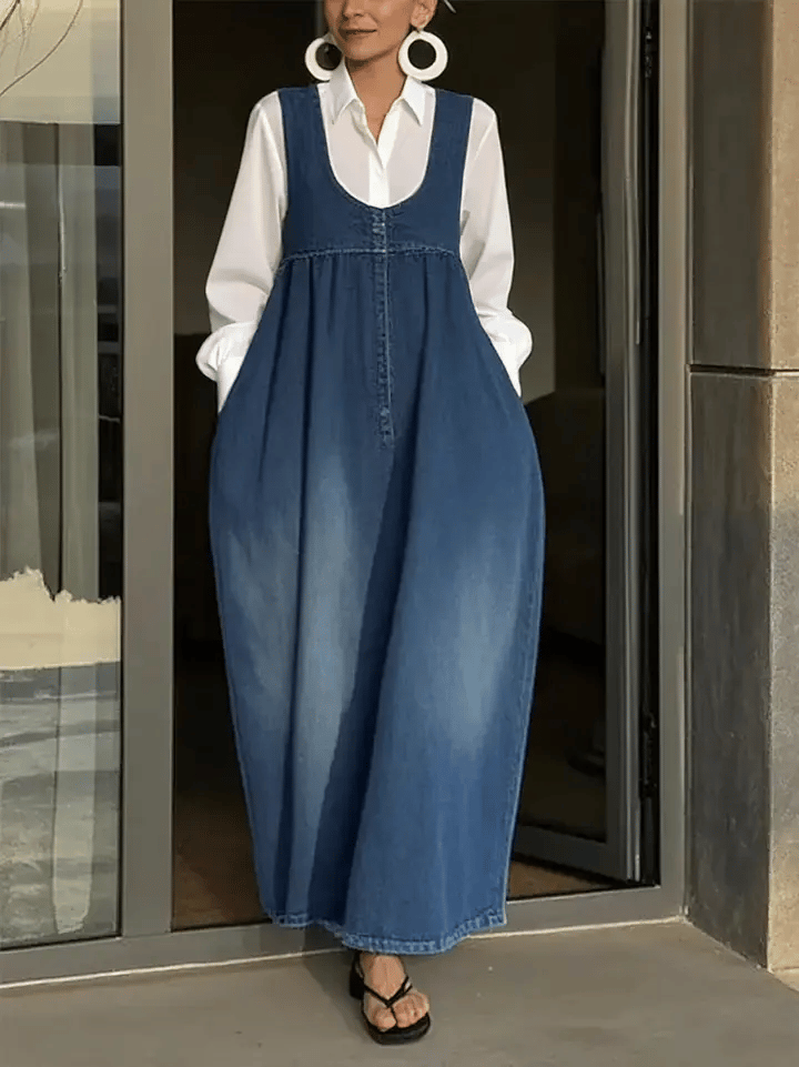 Livia | Modisches Denim Westen Kleid Damen Chic