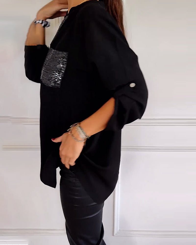 Julia | Modisches Damen Top casual elegant mit funkelnden Details