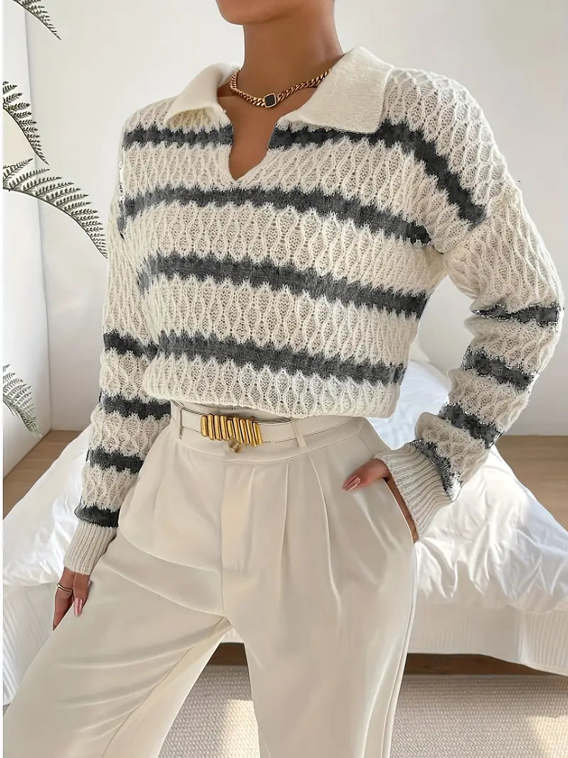 Lina | Gestreifter Strickpullover für jeden Tag