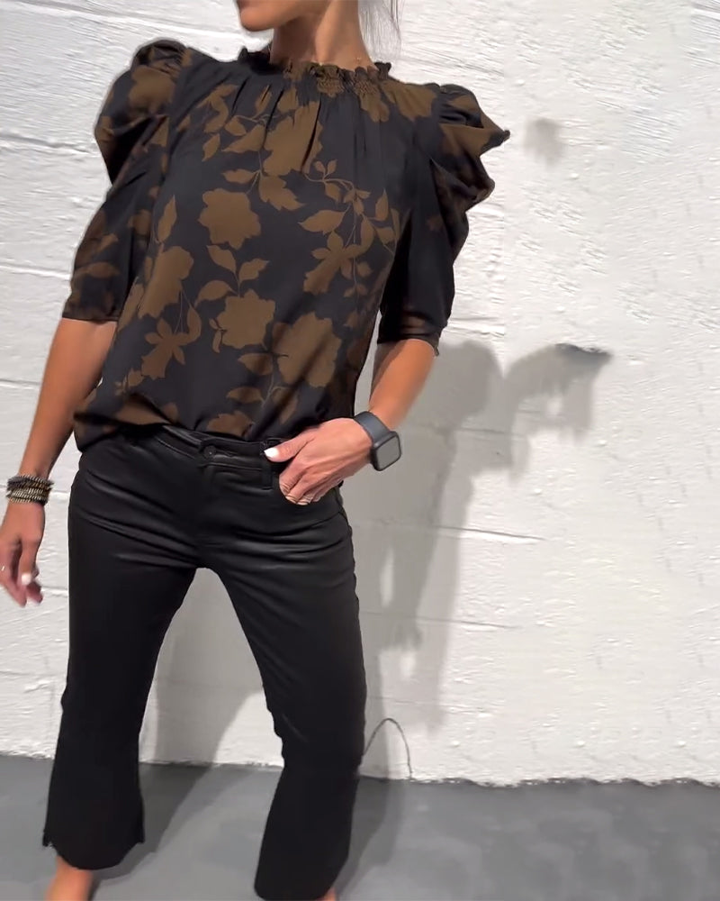 Nina | Modische Damen Bluse modern mit Rüschen & Puffärmel
