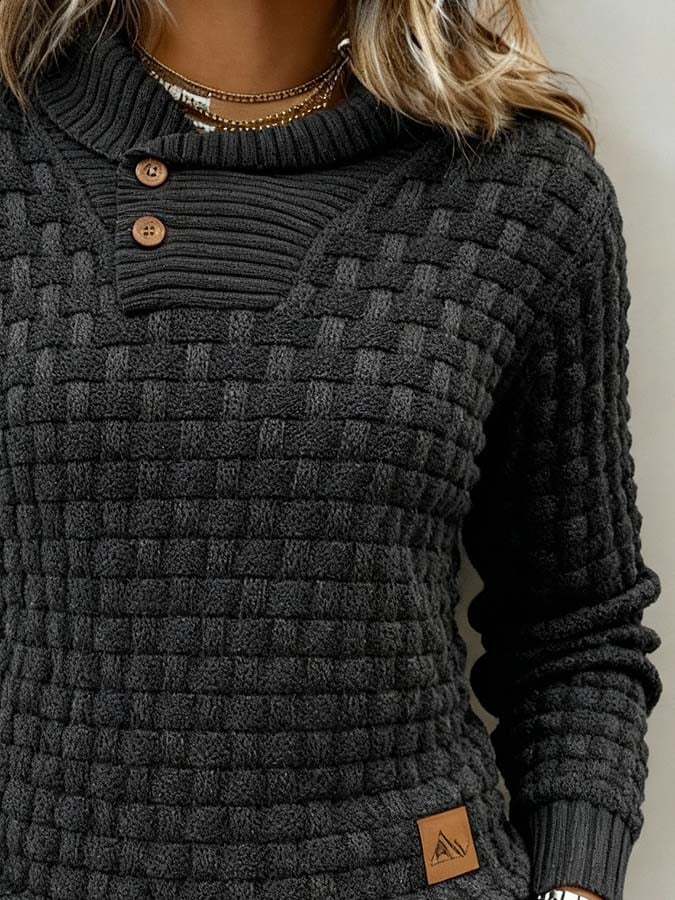 Mara | Casual Damenpullover schlicht mit modernem Kragen