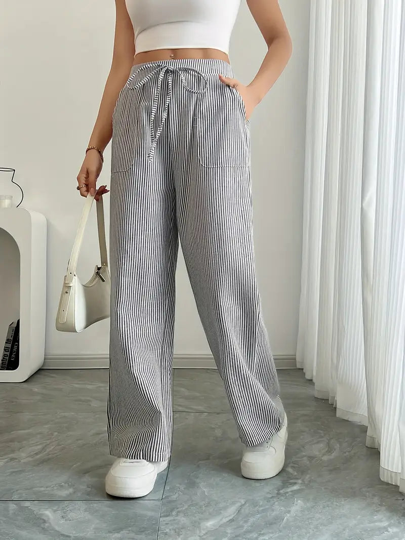 Clara | Elegante gestreifte Hose mit praktischen Taschen