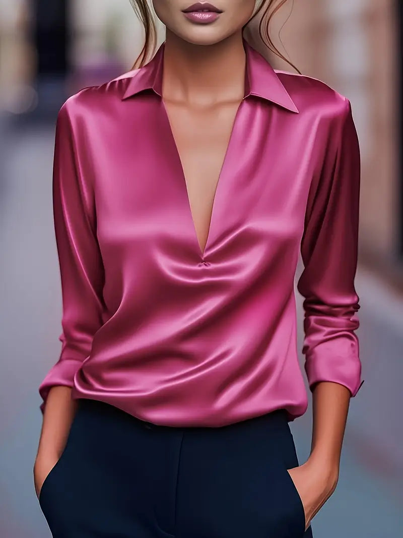 Carla | Schicke Bluse mit V-Ausschnitt für Damen