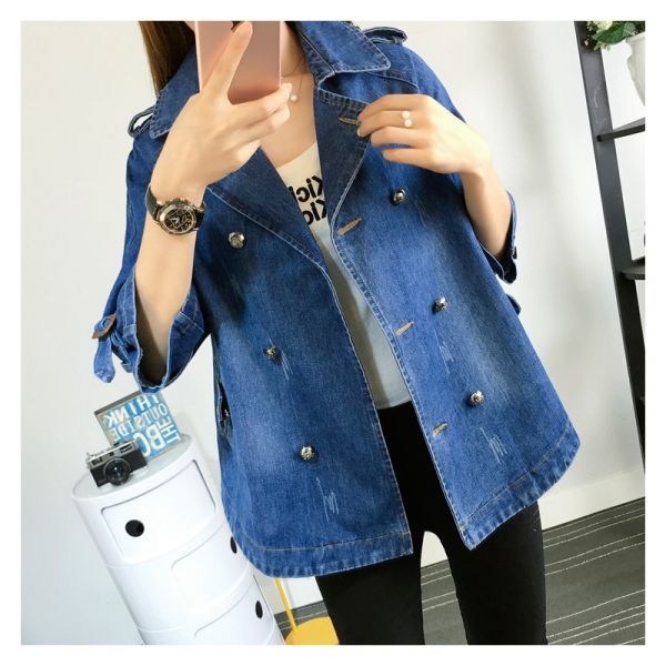Clara | Stilvolles Denim-Cape für Damen elegant geschnitten