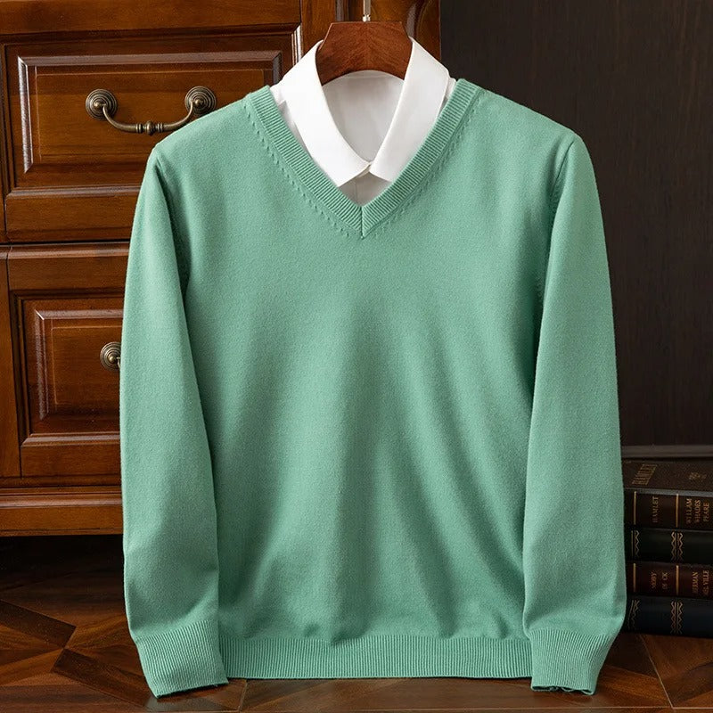 Anton | Klassischer V-Neck Kaschmir Pullover