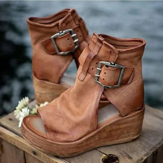 Leonie | Orthopädische Keilabsatz-Schuhe im Vintage-Look