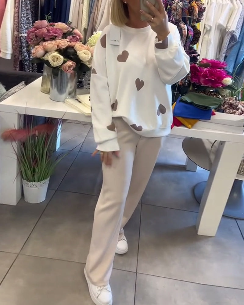 Jana | Damen Pullover Herzmotiv Lässig & Alltagstauglich