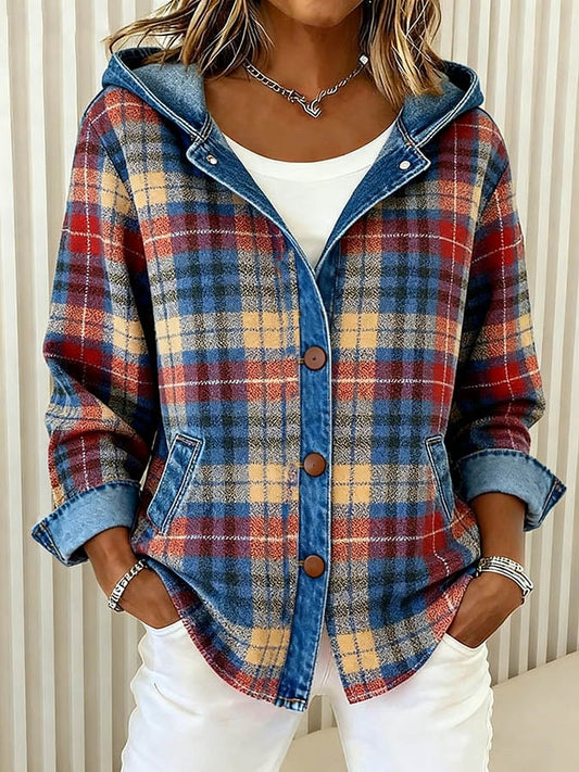 Mona | Damen-Jeansjacke im modernen Kapuzen-Design