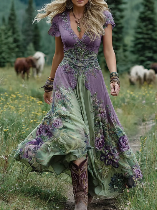 Sophie | Damen Maxikleid bunt fließend und elegant