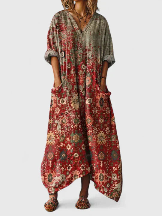 Mia | Damen Maxikleid lang lässig und stilvoll