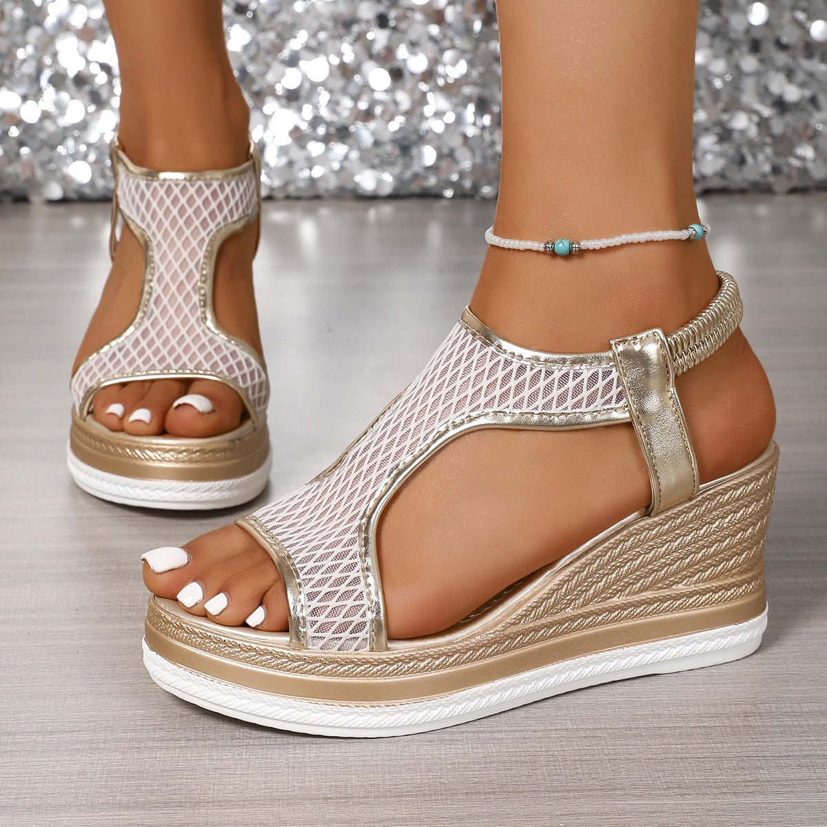 Lina | Stilvolle Keil Sandalen Damen Chic