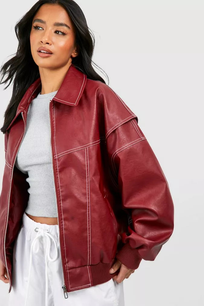 Isabel | Bequeme Damen Lederjacke in Plus Size mit Zipper