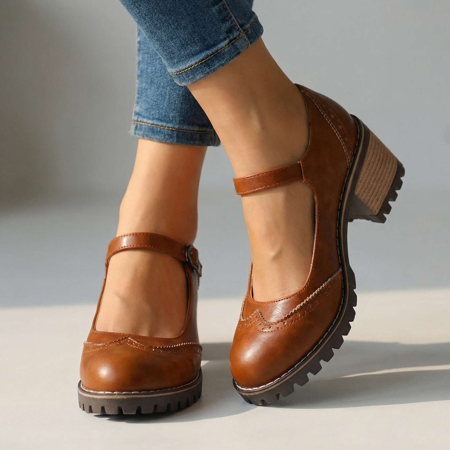 Amelie | Stilvolle T Strap Heels Damen