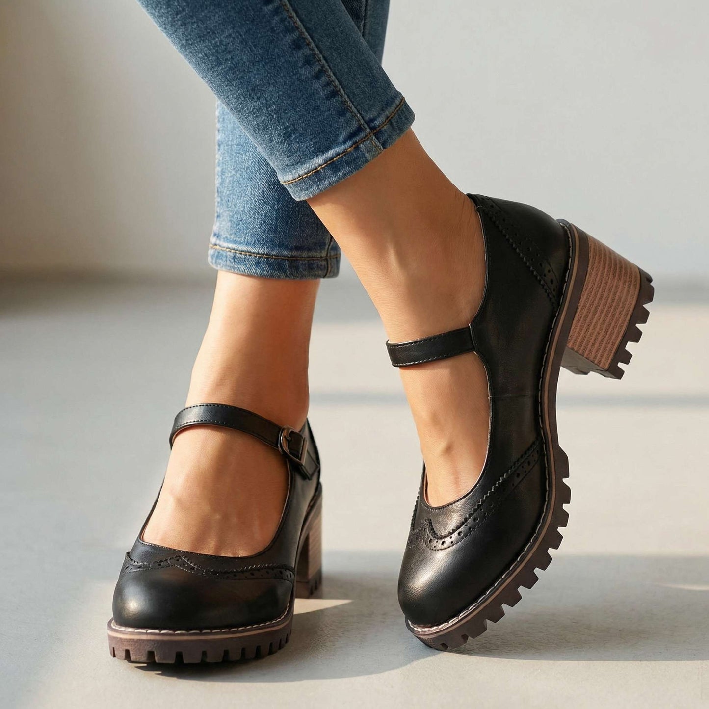 Amelie | Stilvolle T Strap Heels Damen