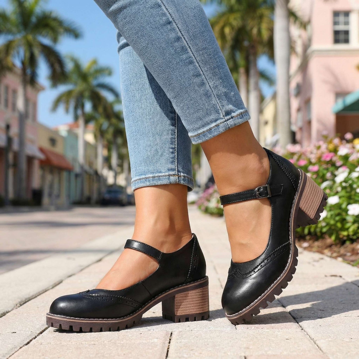 Amelie | Stilvolle T Strap Heels Damen