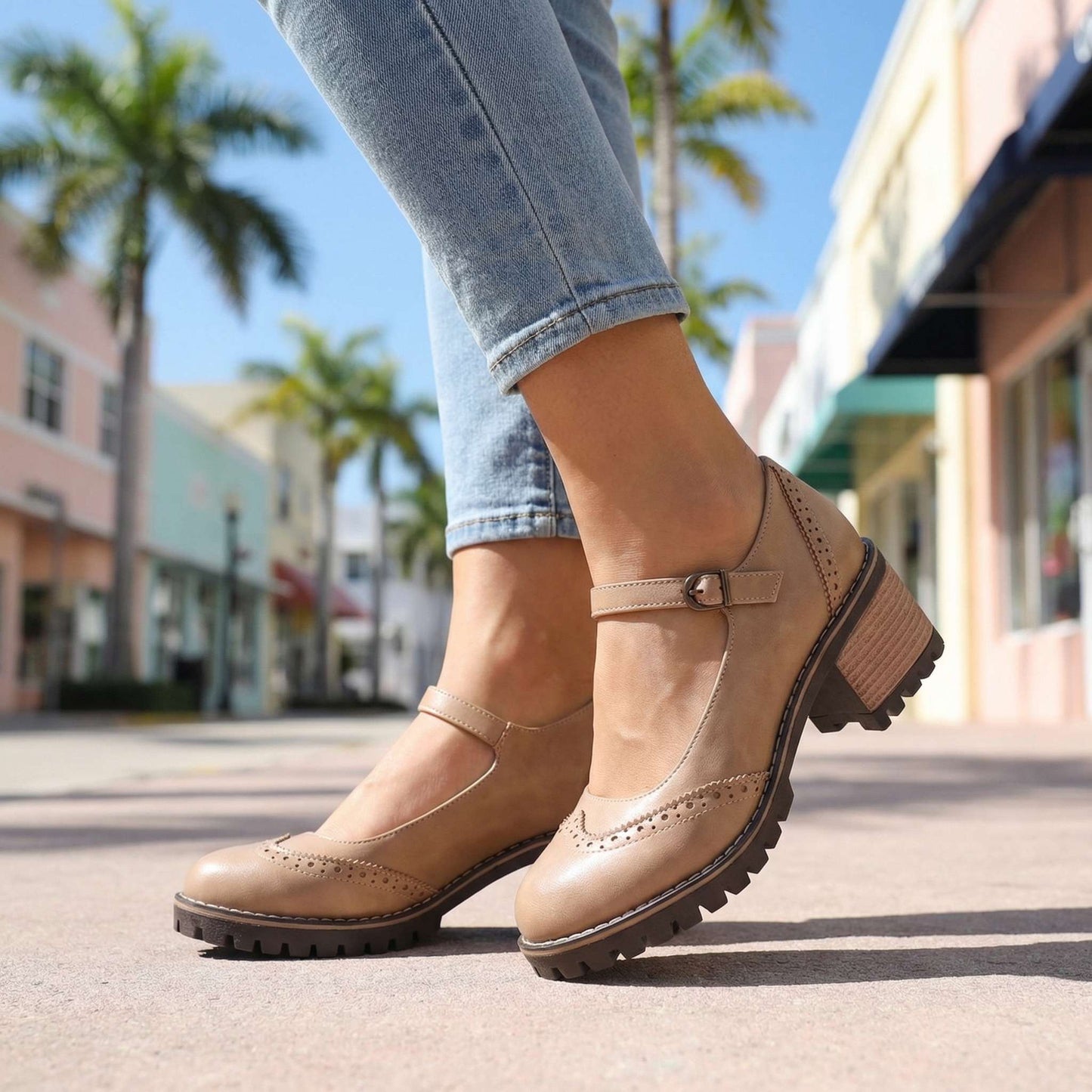 Amelie | Stilvolle T Strap Heels Damen