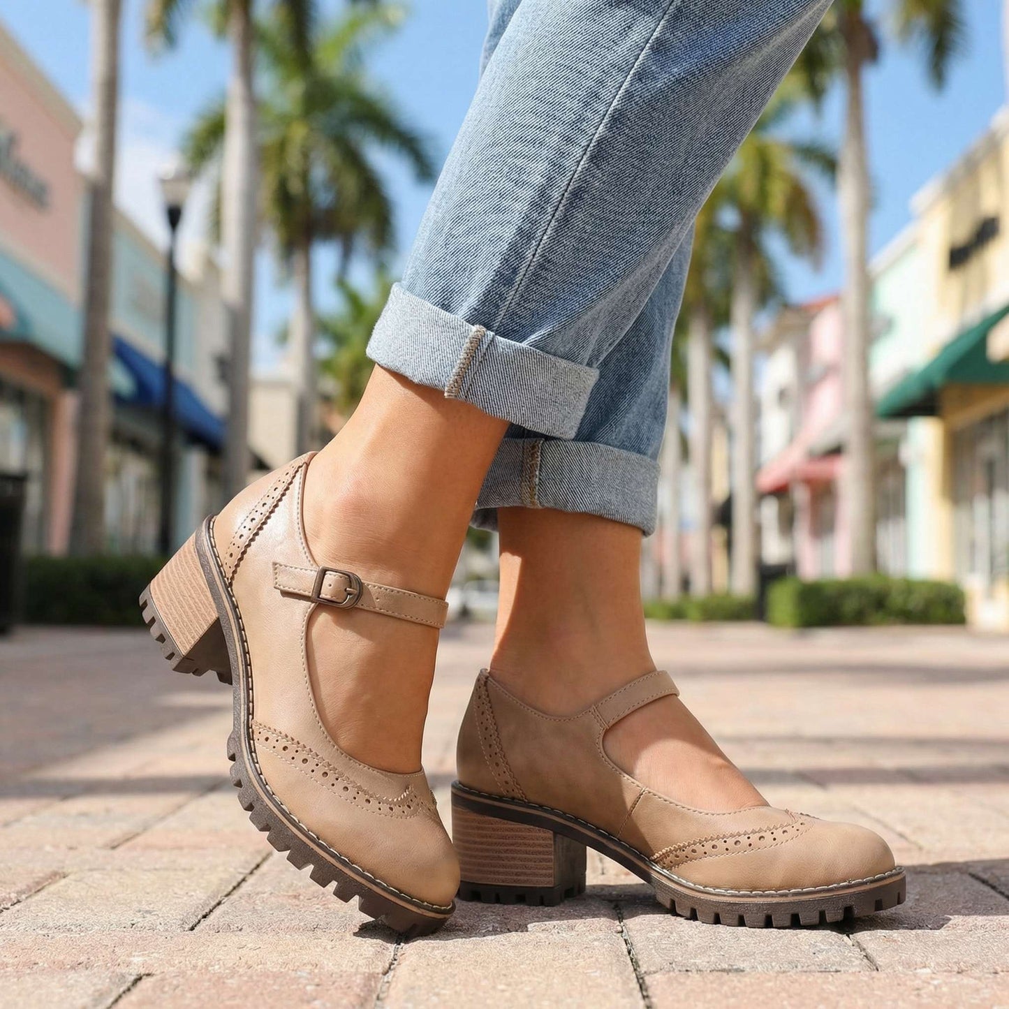 Amelie | Stilvolle T Strap Heels Damen