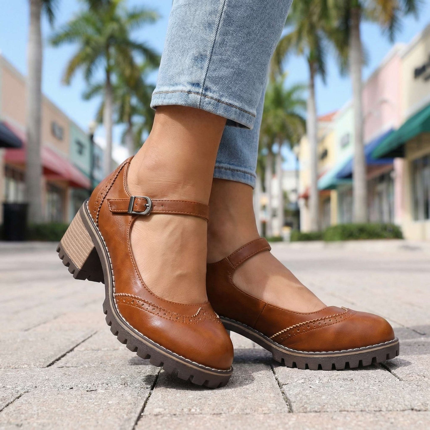 Amelie | Stilvolle T Strap Heels Damen