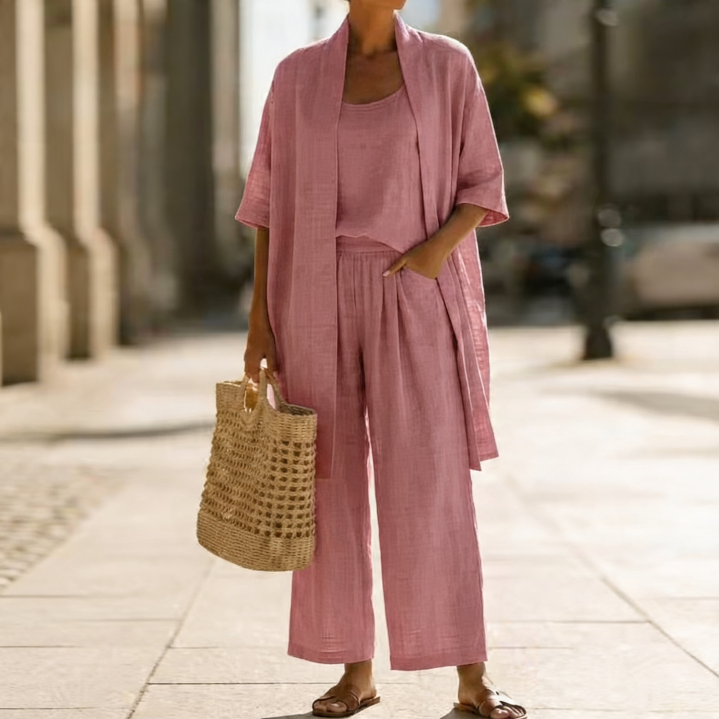 Elisa | Stilvolles Dreiteiliges Set Damen Chic