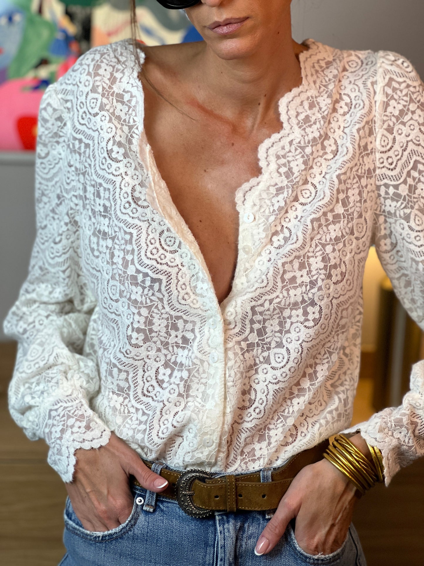 Sofia | Stilvolle Spitzenbluse Damen